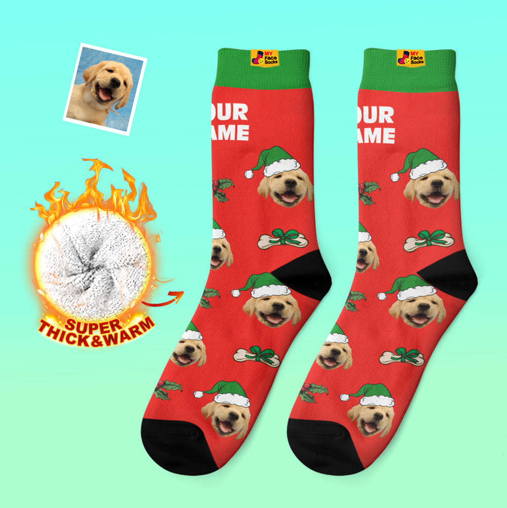 Calcetines Gruesos Personalizados Foto 3d Calcetines Impresos Digitales Otoño Invierno Calcetines Cálidos Lindos Calcetines De Cara De Mascota Regalo De Navidad - MyFaceSocksES