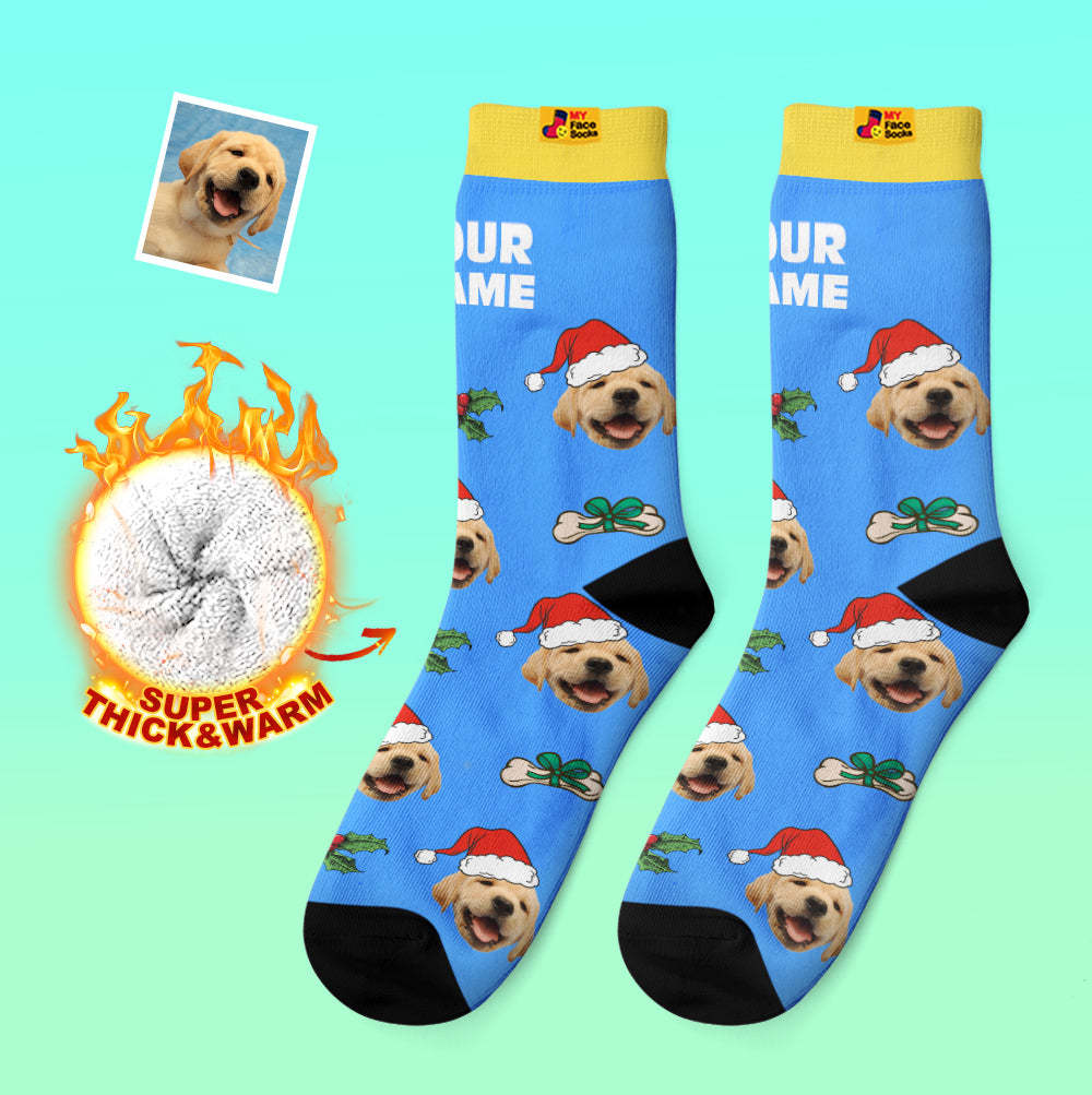 Calcetines Gruesos Personalizados Foto 3d Calcetines Impresos Digitales Otoño Invierno Calcetines Cálidos Lindos Calcetines De Cara De Mascota Regalo De Navidad - MyFaceSocksES