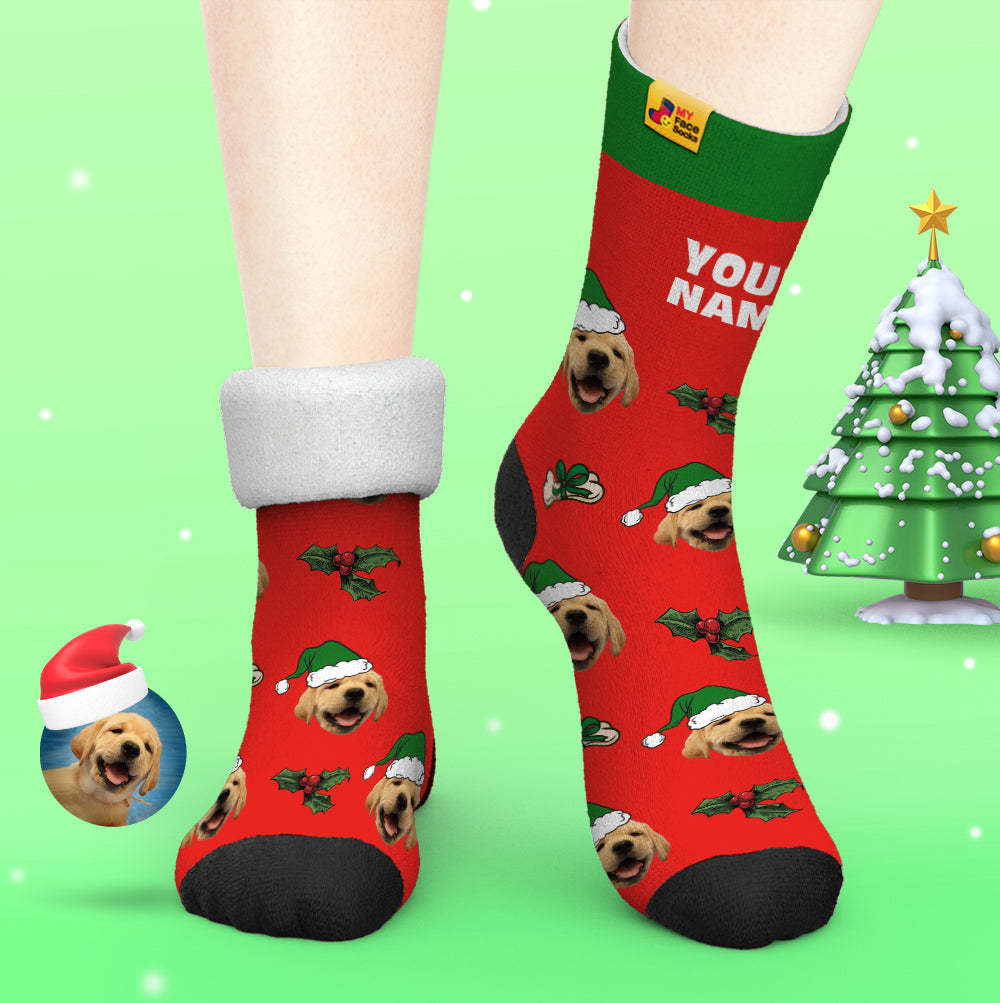 Calcetines Gruesos Personalizados Foto 3d Calcetines Impresos Digitales Otoño Invierno Calcetines Cálidos Lindos Calcetines De Cara De Mascota Regalo De Navidad - MyFaceSocksES