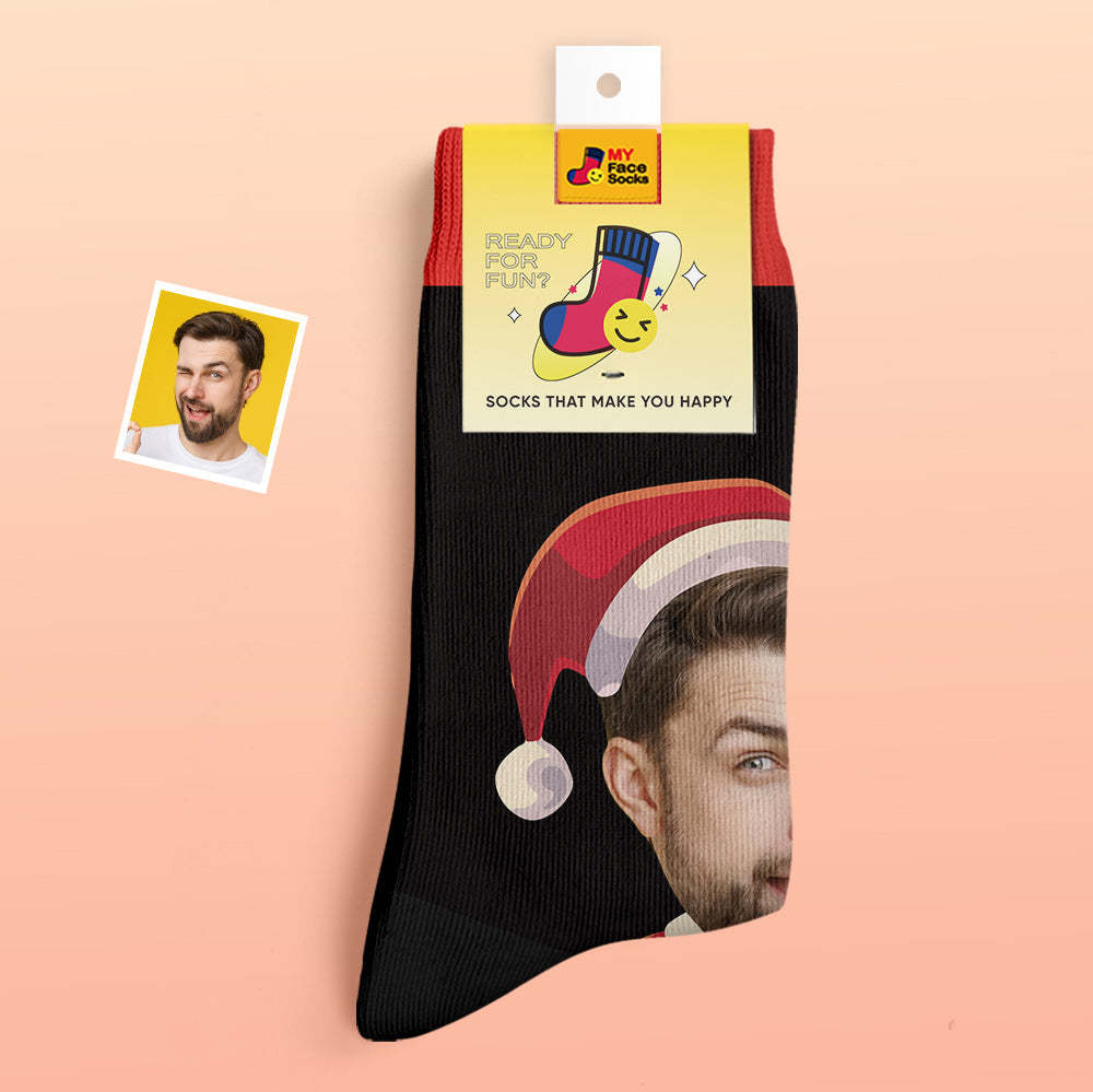 Calcetines Gruesos Personalizados Foto 3d Calcetines Impresos Digitales Otoño Invierno Calcetines Cálidos Cara Feliz Calcetines Regalo De Navidad - MyFaceSocksES