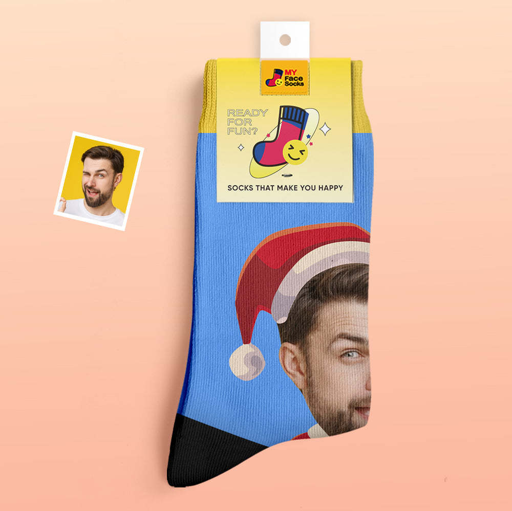 Calcetines Gruesos Personalizados Foto 3d Calcetines Impresos Digitales Otoño Invierno Calcetines Cálidos Cara Feliz Calcetines Regalo De Navidad - MyFaceSocksES