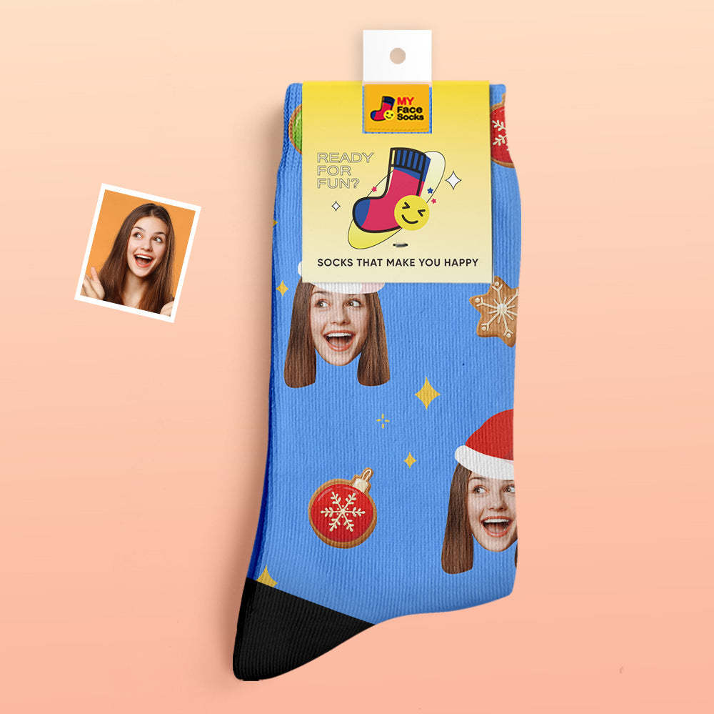 Calcetines Gruesos Personalizados, Calcetines Con Estampado Digital 3d De Foto, Calcetines Cálidos Para Otoño E Invierno, Decoración De Árbol De Navidad, Calcetines Para La Cara, Divertido Regalo De Navidad - MyFaceSocksES