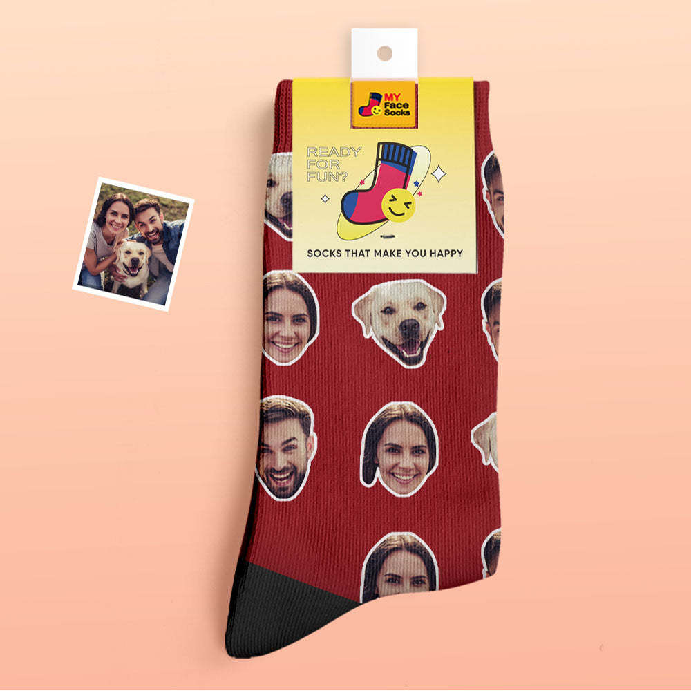 Calcetines Gruesos Personalizados Foto 3d Calcetines Impresos Digitales Otoño Invierno Calcetines Cálidos Dos Caras - MyFaceSocksES