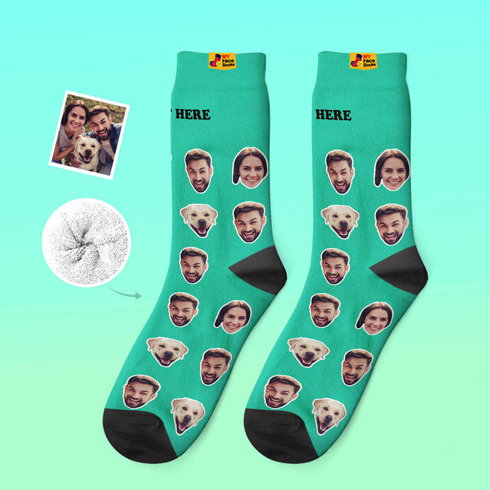 Calcetines Gruesos Personalizados Foto 3d Calcetines Impresos Digitales Otoño Invierno Calcetines Cálidos Dos Caras - MyFaceSocksES