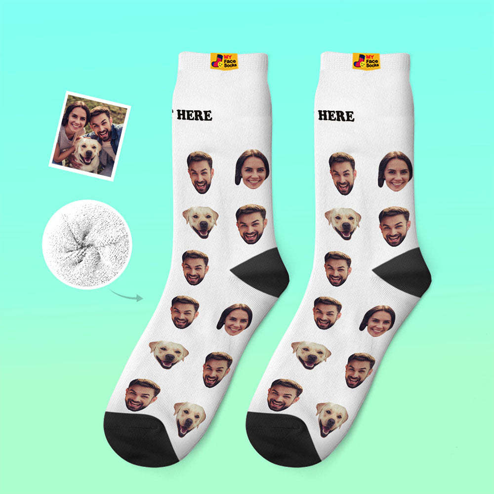 Calcetines Gruesos Personalizados Foto 3d Calcetines Impresos Digitales Otoño Invierno Calcetines Cálidos Dos Caras - MyFaceSocksES