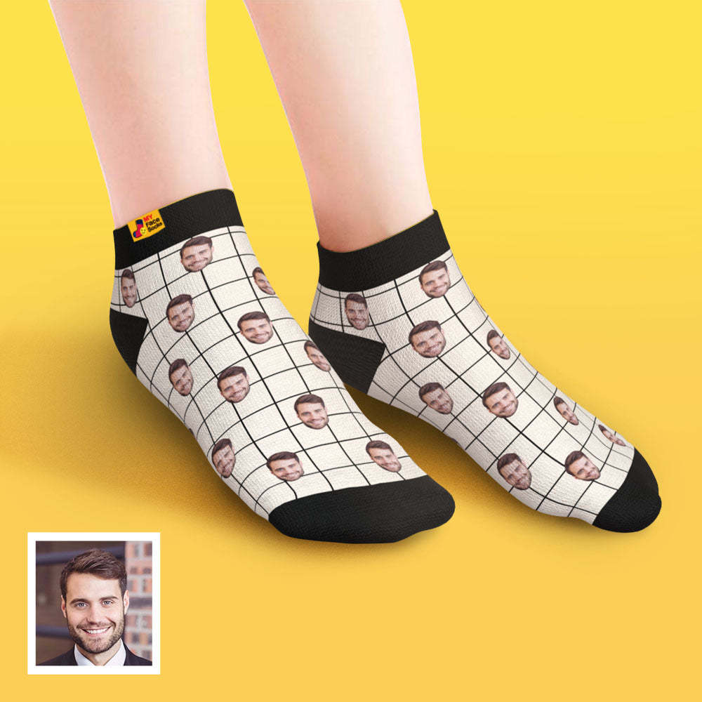 Calcetines Tobilleros De Corte Bajo Personalizados Calcetines Faciales Personalizados - MyFaceSocksES