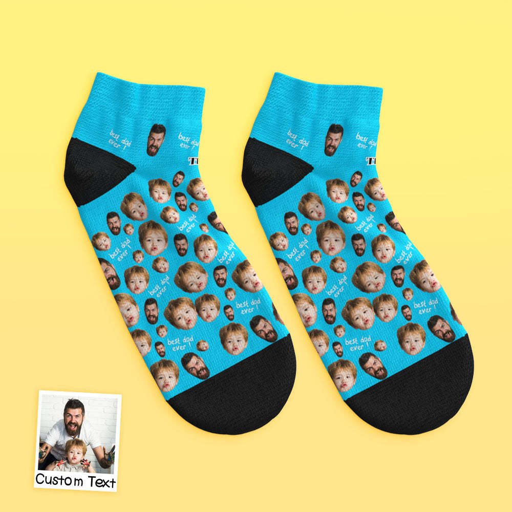 Calcetines Tobilleros De Corte Bajo Personalizados Para El Mejor Papá - MyFaceSocksES