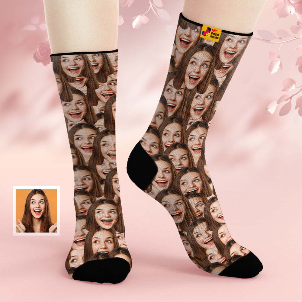 Regalos De Navidad, Calcetines Faciales Personalizados, Agregar Imágenes Y Nombre - Face Mash - MyFaceSocksES