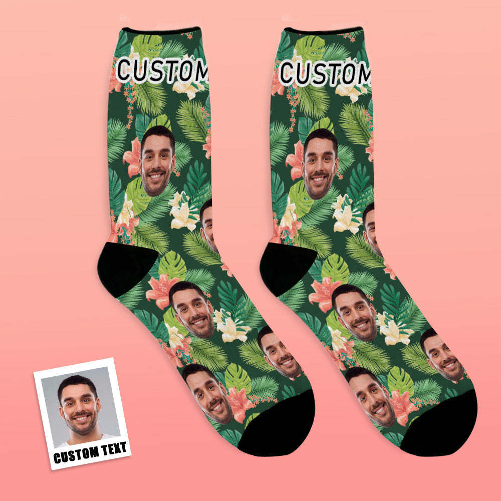 Calcetines Faciales Personalizados Agregue Imágenes Y Nombre Calcetines Suaves Transpirables De Verano - MyFaceSocksES