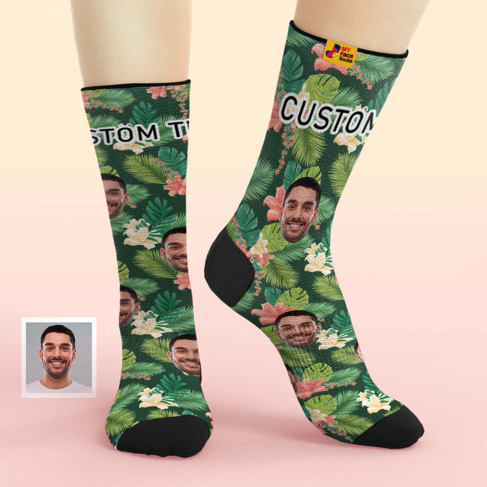 Calcetines Faciales Personalizados Agregue Imágenes Y Nombre Calcetines Suaves Transpirables De Verano - MyFaceSocksES