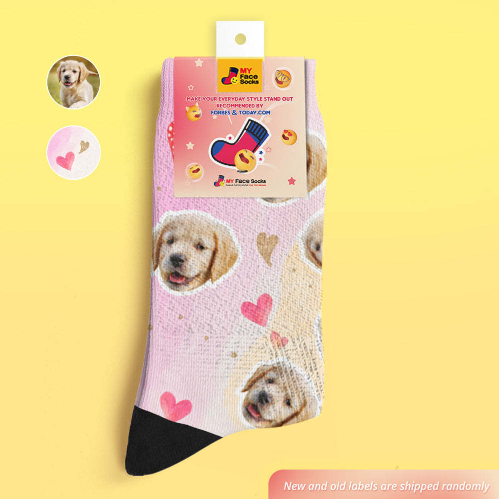 Calcetines De Cara Personalizados Agregue Imágenes Y Nombre Con La Cara De Su Perro Calcetines Suaves Transpirables - MyFaceSocksES