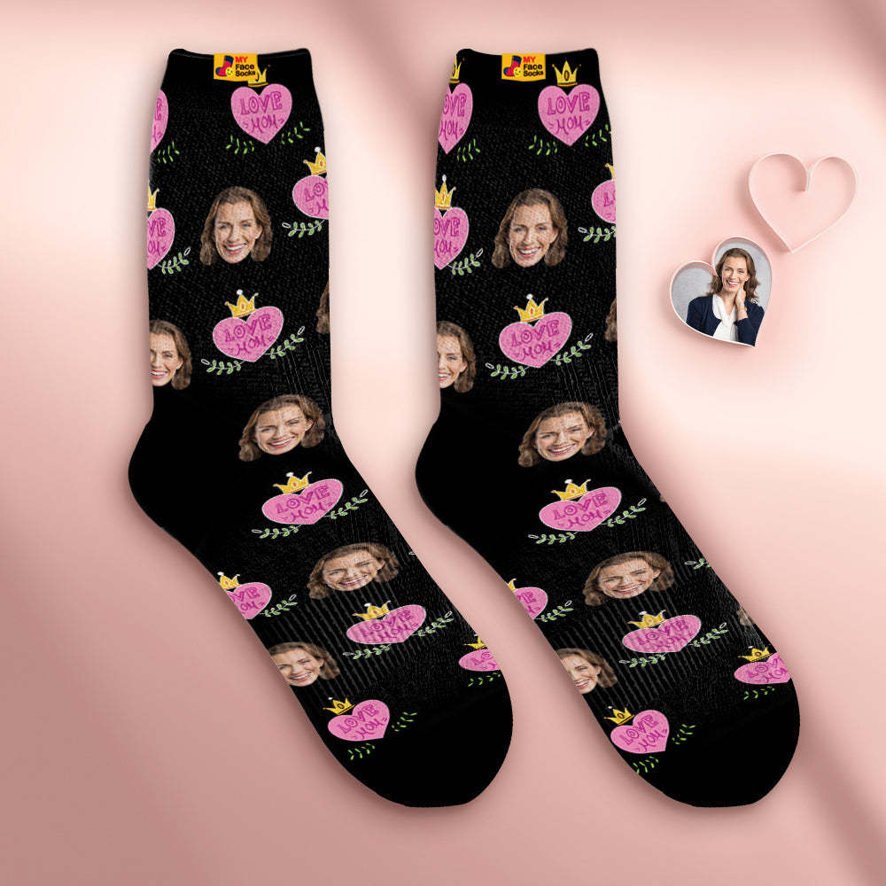 Calcetines Faciales Transpirables Personalizados Calcetines Suaves Personalizados Regalos Para Love Mom - MyFaceSocksES