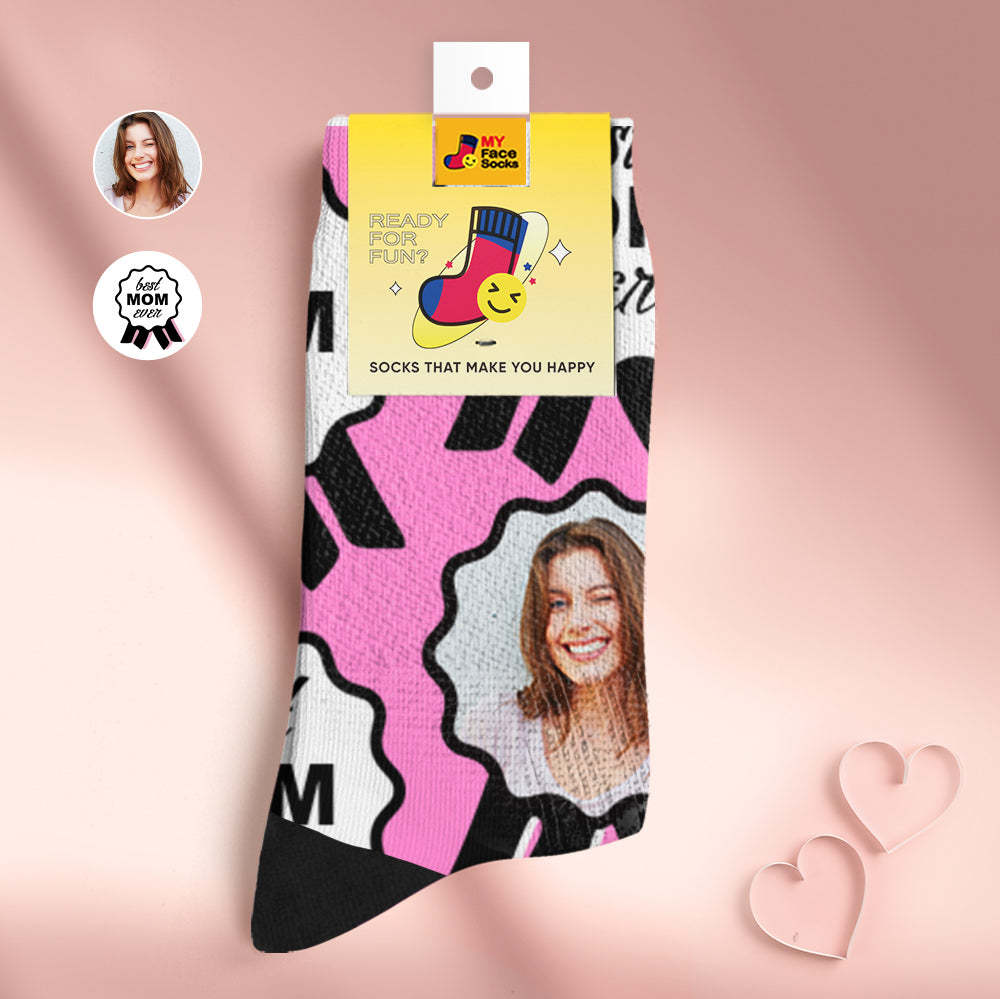 Calcetines Transpirables Personalizados Para La Cara, Calcetines Suaves Personalizados, Regalos Para La Mejor Mamá De Todos Los Tiempos - MyFaceSocksES