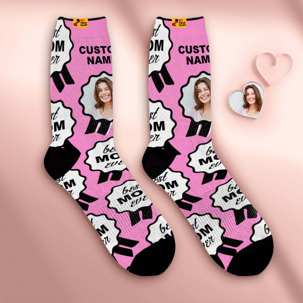 Calcetines Transpirables Personalizados Para La Cara, Calcetines Suaves Personalizados, Regalos Para La Mejor Mamá De Todos Los Tiempos - MyFaceSocksES