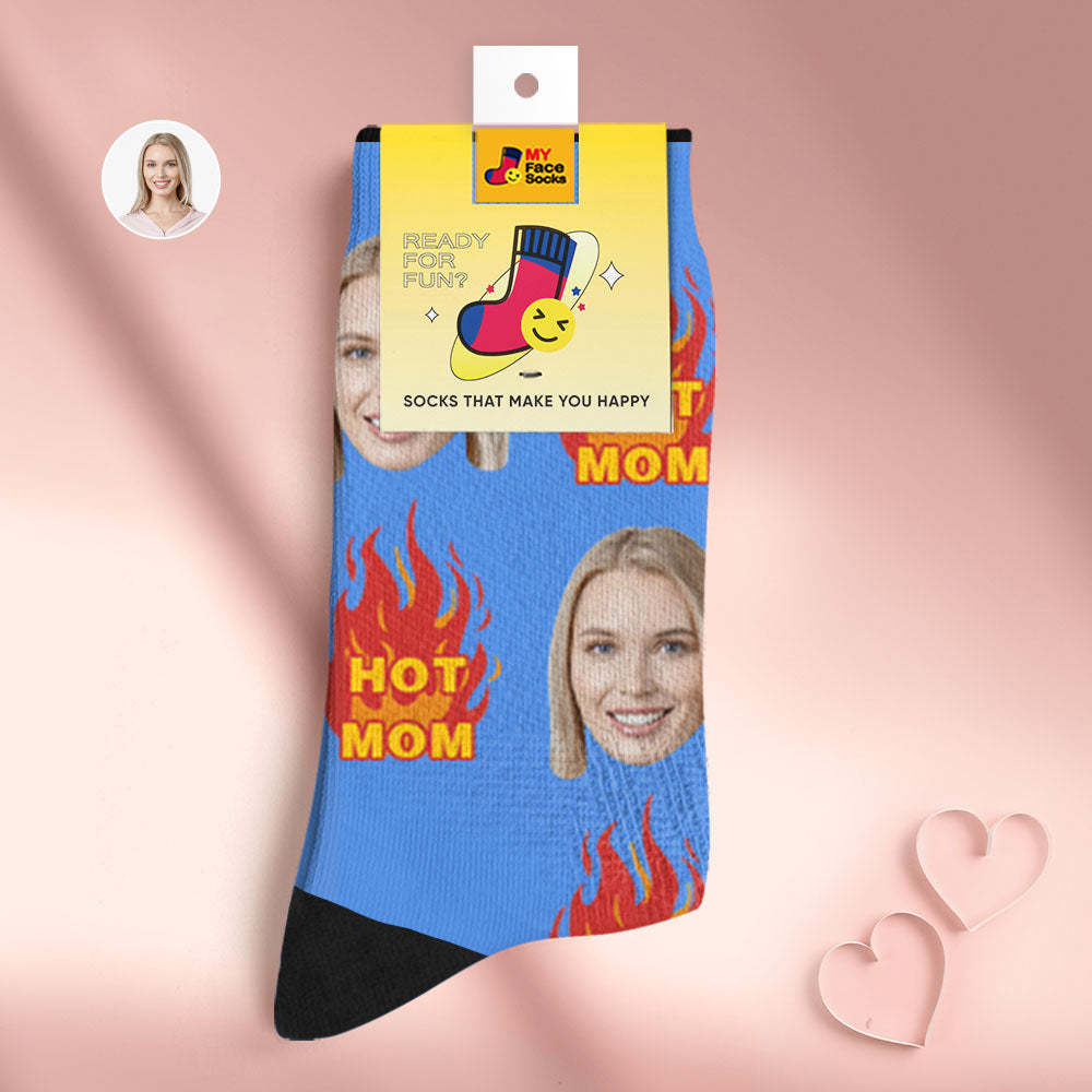 La Cara Transpirable Personalizada Pega Los Regalos Suaves Personalizados De Los Calcetines Para La Mamá Caliente - MyFaceSocksES