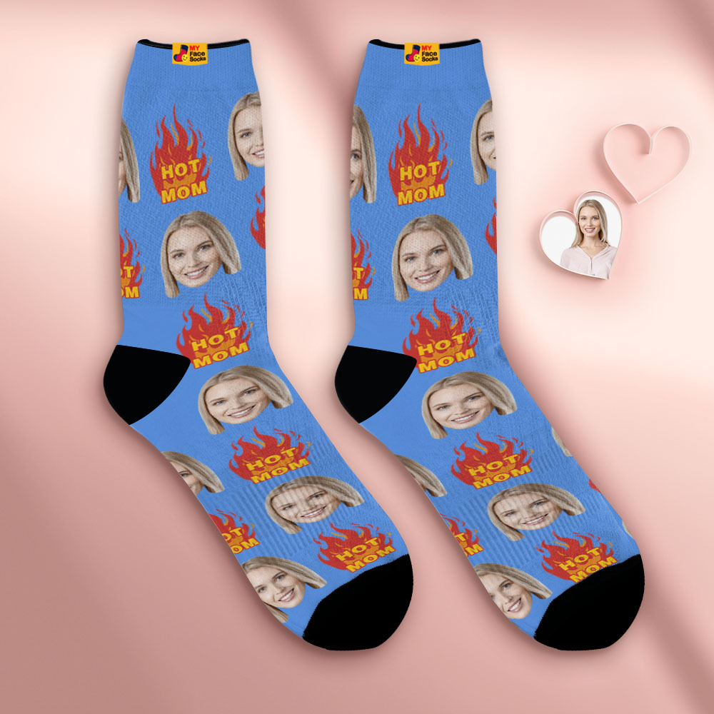 La Cara Transpirable Personalizada Pega Los Regalos Suaves Personalizados De Los Calcetines Para La Mamá Caliente - MyFaceSocksES