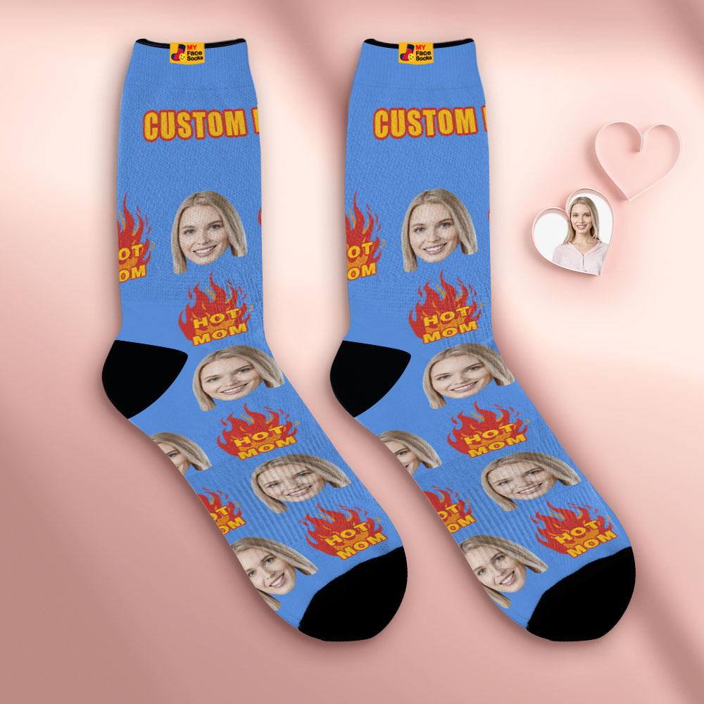 La Cara Transpirable Personalizada Pega Los Regalos Suaves Personalizados De Los Calcetines Para La Mamá Caliente - MyFaceSocksES