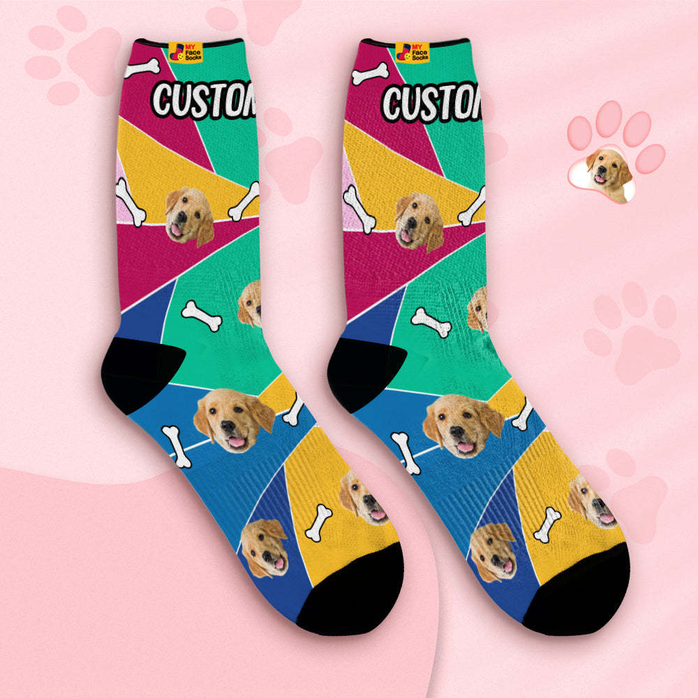 Calcetines Transpirables Personalizados Para La Cara, Calcetines Suaves Personalizados, Regalos, Cara De Mascota De Mosaico - MyFaceSocksES