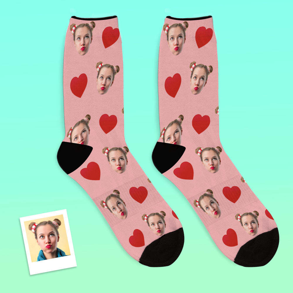 Personalizado Foto Personalizada Emoticones Cara Calcetines-corazón De Amor - MyFaceSocksES