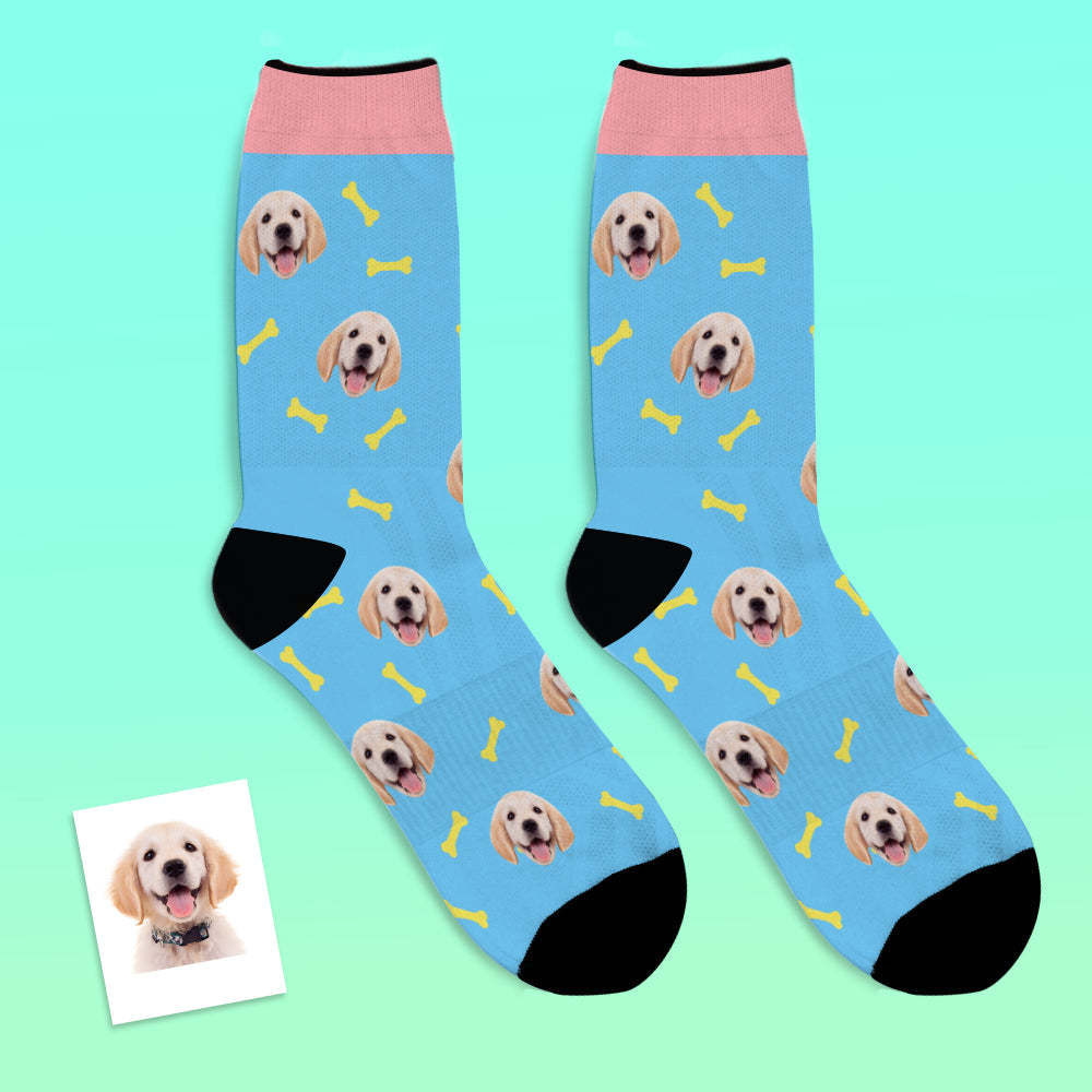 Personalizado Foto Personalizada Mascota Cara Calcetines-hueso - MyFaceSocksES