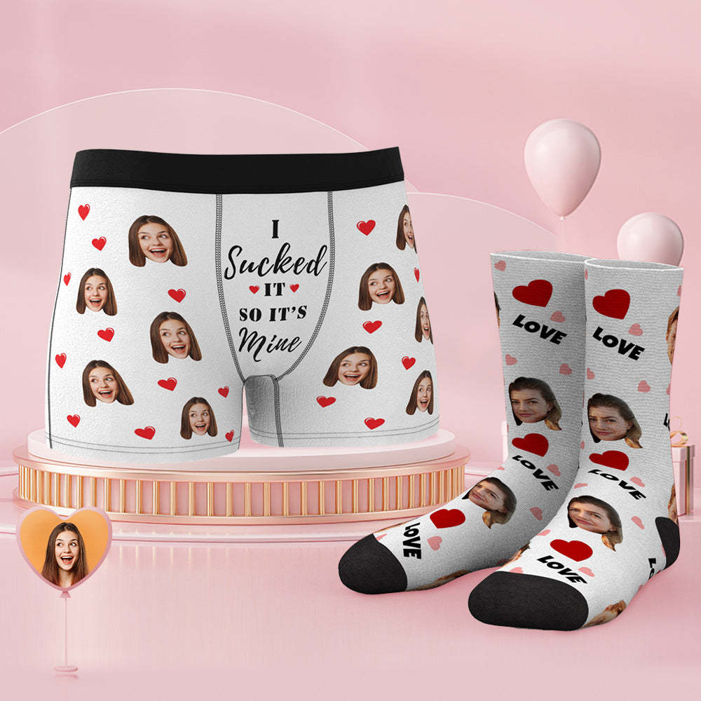 Conjunto De Calcetines Y Calzoncillos Tipo Bóxer Con Cara Personalizada It's Mine - MyFaceSocksES