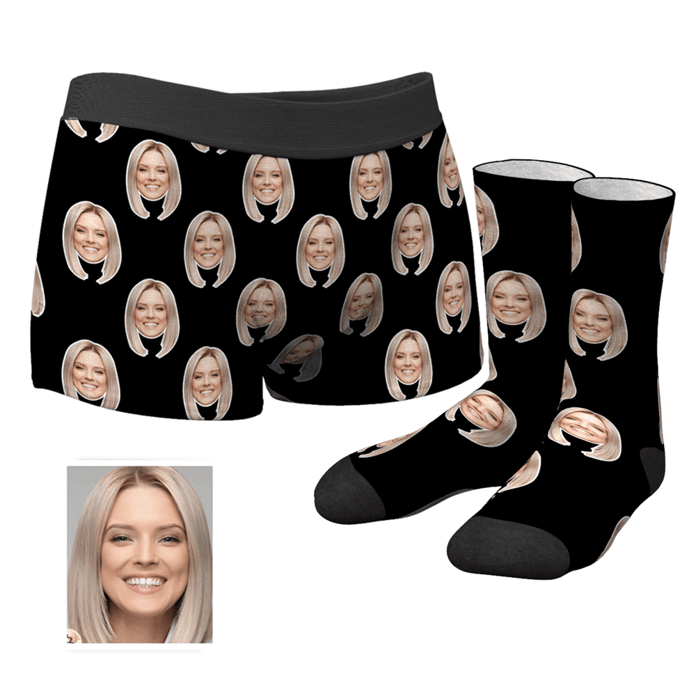 Conjunto De Calzoncillos Y Calcetines De Cara Colorida Personalizada - MyFaceSocksES