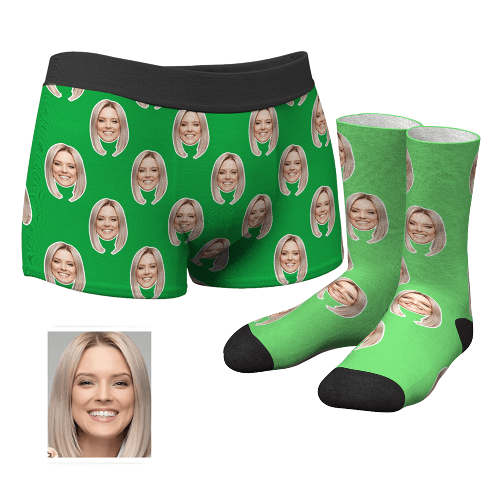 Conjunto De Calzoncillos Y Calcetines De Cara Colorida Personalizada - MyFaceSocksES