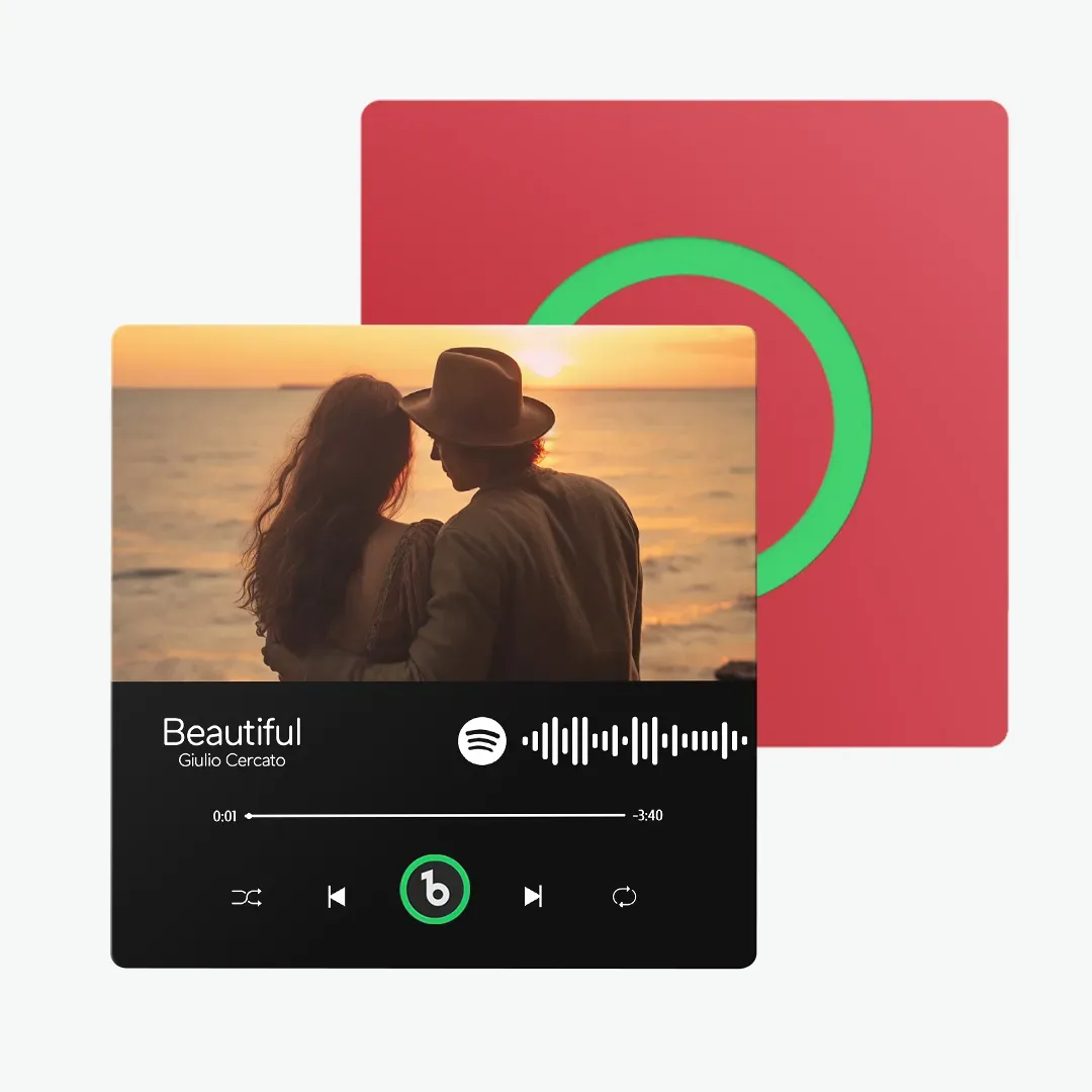 Imán De Nevera Musical Personalizado Con Marco Colorido. Álbum De Música. Adhesivo De Pared Con Foto Y Movimiento Musical Que Se Puede Reproducir. Regalo Para Parejas. - MyFaceSocksES