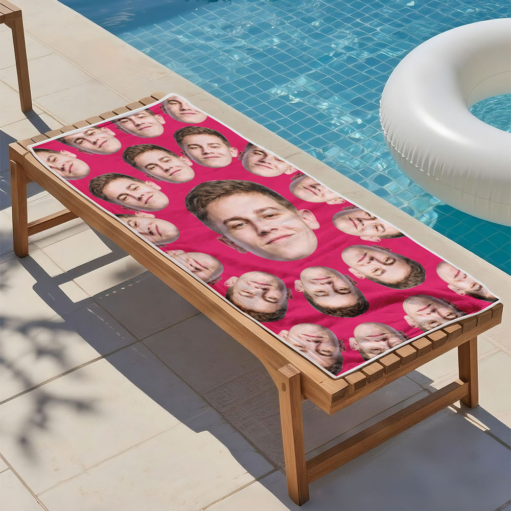 Toalla De Playa Personalizada Con Foto De Dibujos Animados, Toalla De Playa Multicolor, Idea De Regalo Divertida Para El Verano - MyFaceSocksES
