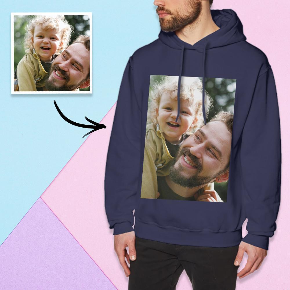 Sudadera Con Capucha Personalizada De Manga Larga Con Foto Para Hombre, Sudadera Con Capucha Para Padre E Hija - MyFaceSocksES