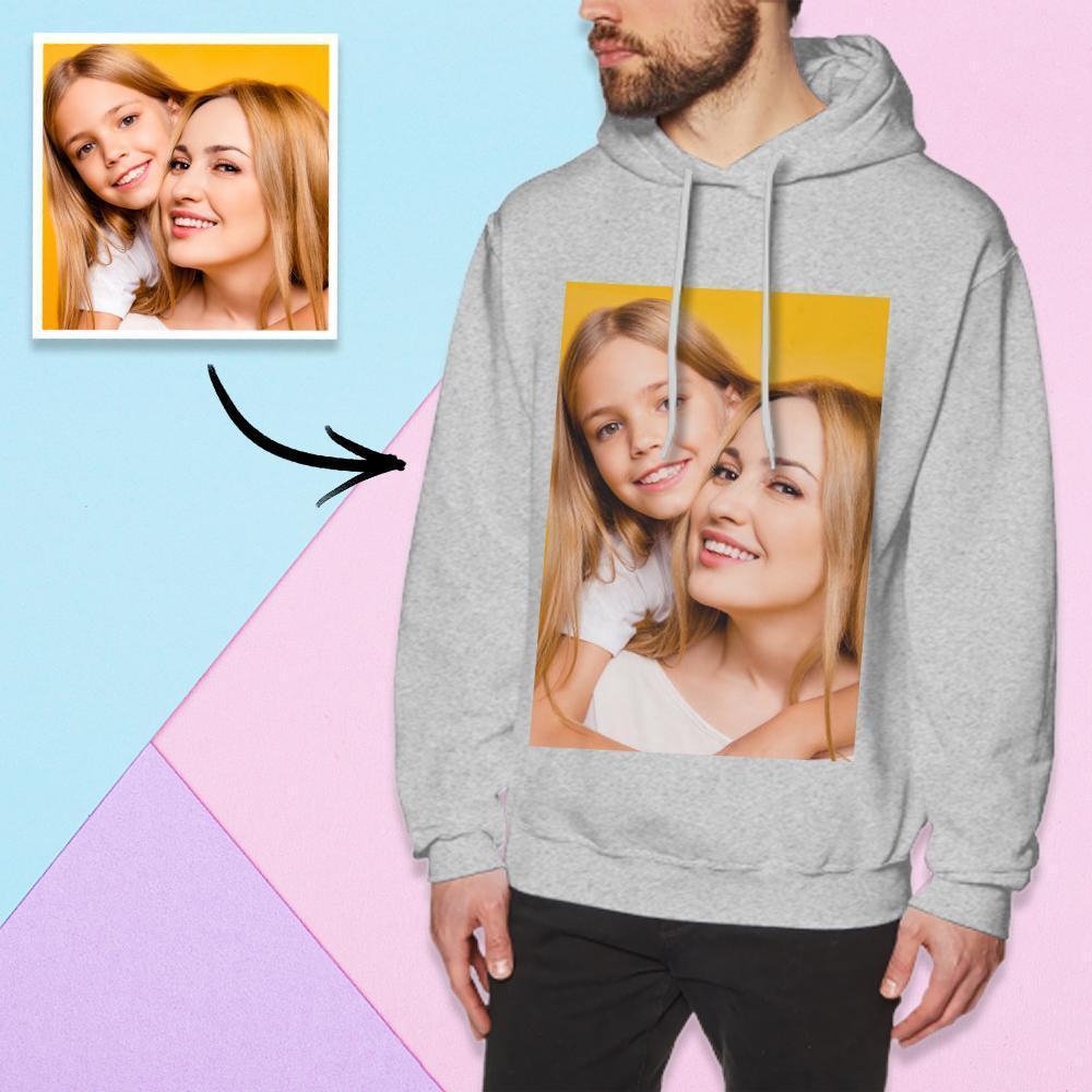 Sudadera Con Capucha Personalizada De Manga Larga Con Foto Para Hombre, Sudadera Con Capucha Para Madre E Hija - MyFaceSocksES