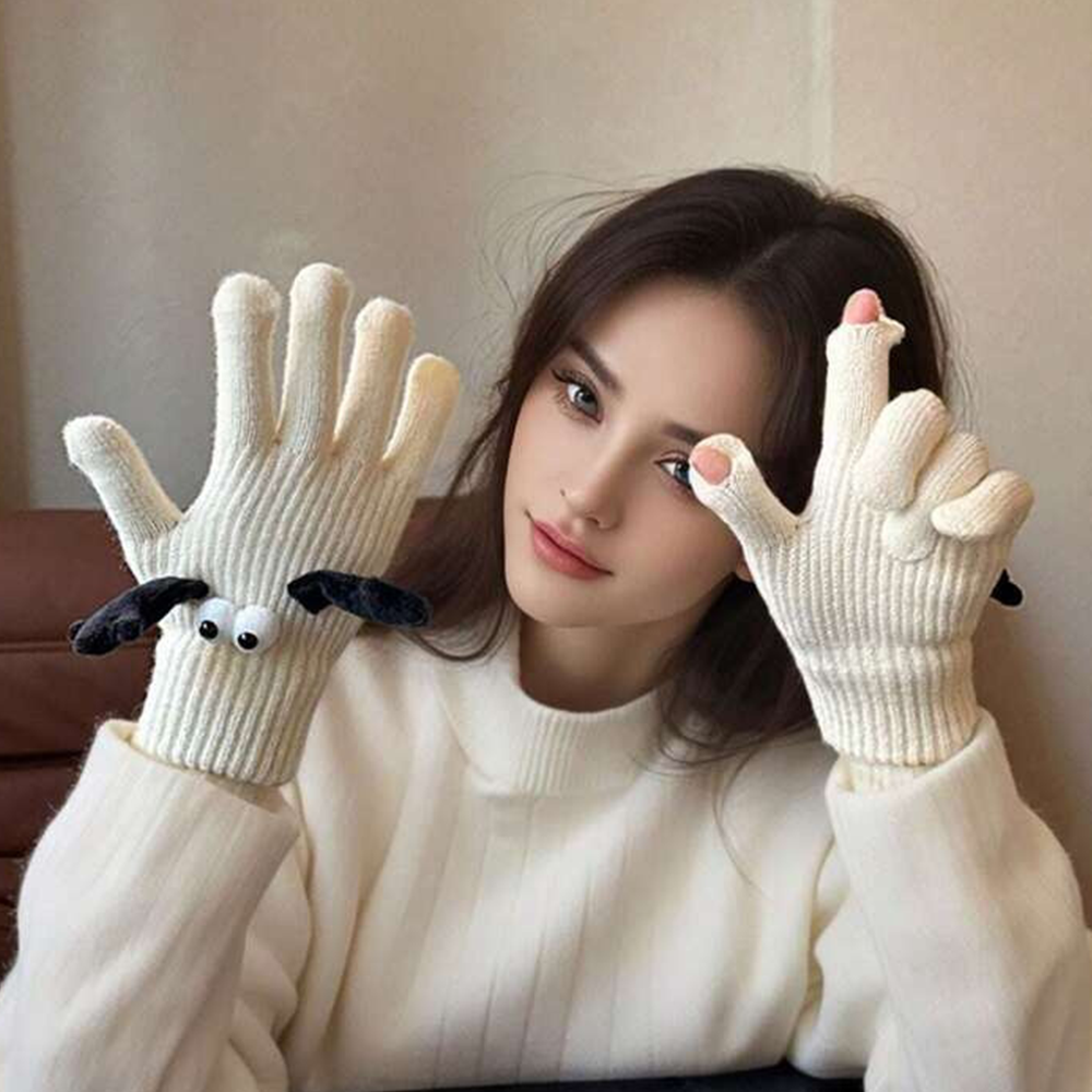 1 Par De Guantes Magnéticos Cálidos De Invierno Para Mujer, Guantes Calentadores De Manos Con Pantalla Táctil, Regalo De Navidad Para Novia - MyFaceSocksES