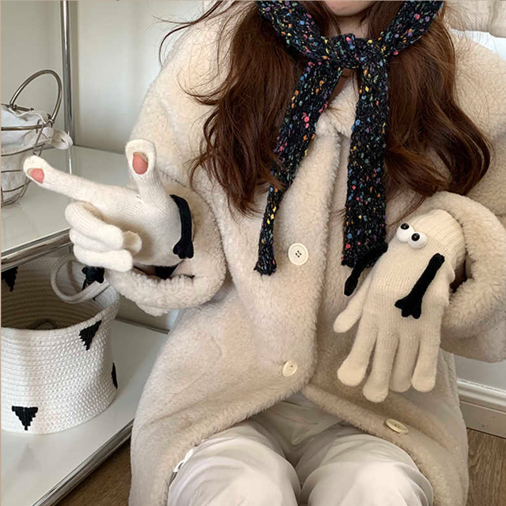 1 Par De Guantes Magnéticos Cálidos De Invierno Para Mujer, Guantes Calentadores De Manos Con Pantalla Táctil, Regalo De Navidad Para Novia - MyFaceSocksES