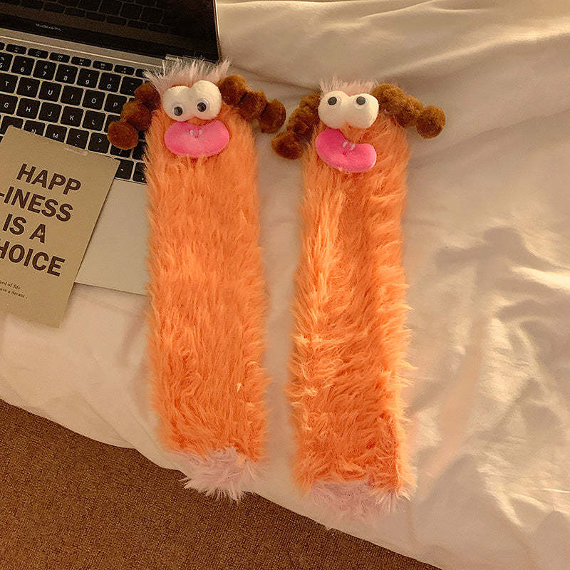 Lindos Calcetines De Felpa Con Ojos Grandes Calcetines Cálidos Gruesos De Invierno - MyFaceSocksES