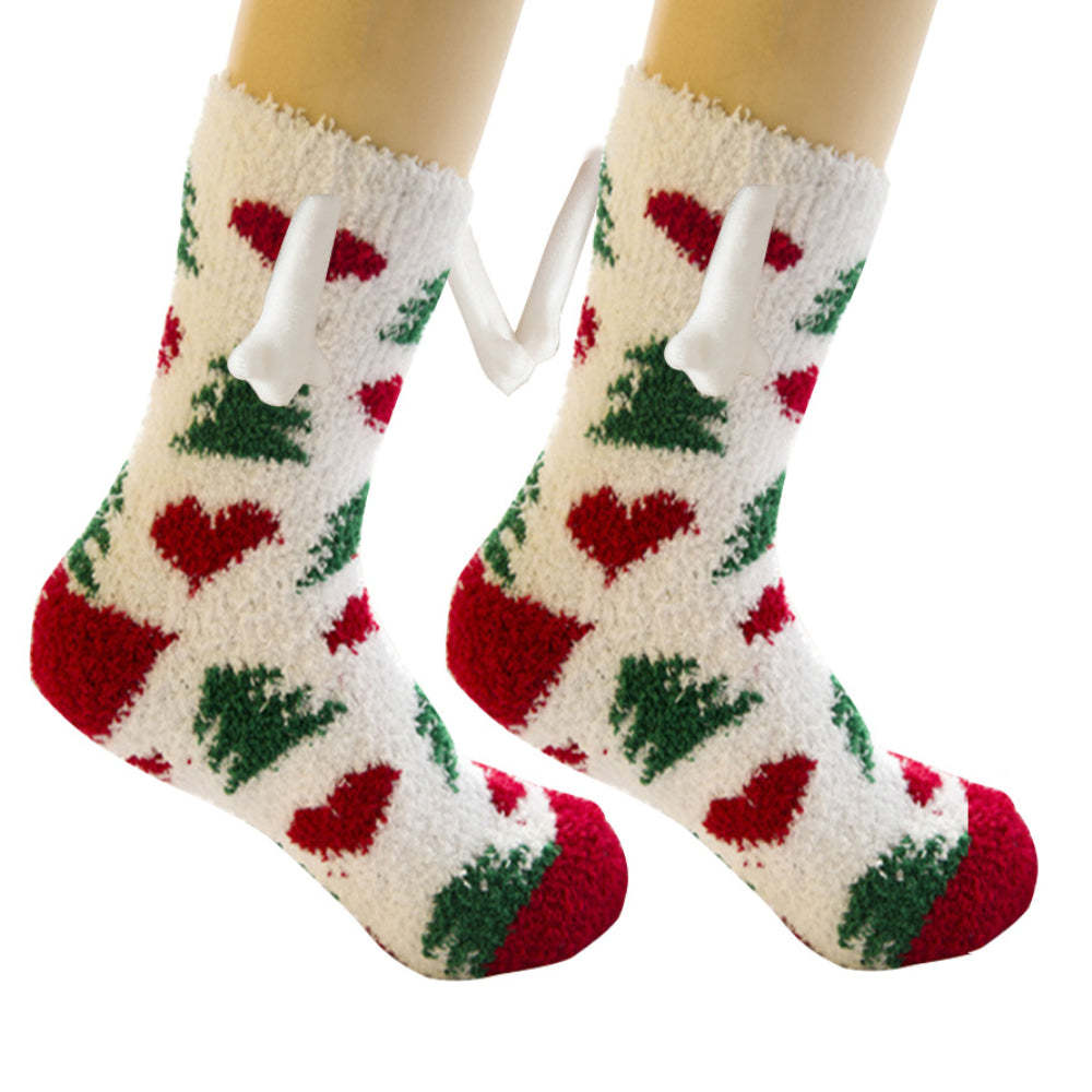 Calcetines Navideños Tomados De La Mano Calcetines Magnéticos De Mano En Mano Regalos De Navidad Únicos - MyFaceSocksES
