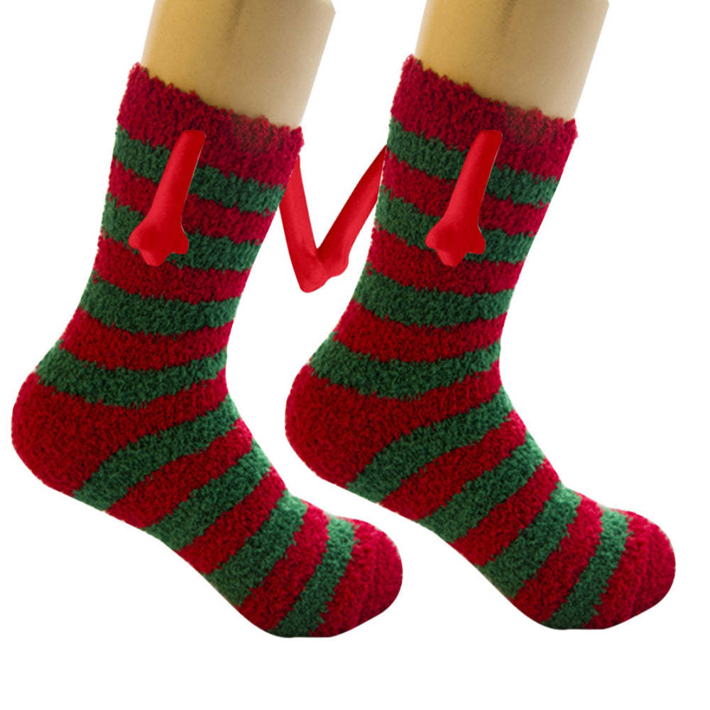 Calcetines Navideños Tomados De La Mano Calcetines Magnéticos De Mano En Mano Regalos De Navidad Únicos - MyFaceSocksES
