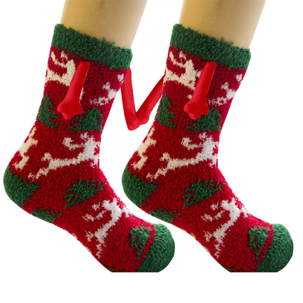 Calcetines Navideños Tomados De La Mano Calcetines Magnéticos De Mano En Mano Regalos De Navidad Únicos - MyFaceSocksES