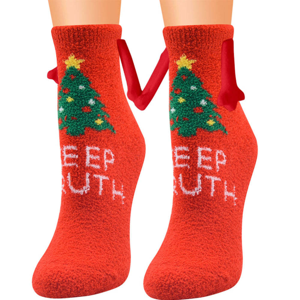 Calcetines Navideños Tomados De La Mano Calcetines Magnéticos De Mano En Mano Regalos De Navidad Únicos - MyFaceSocksES