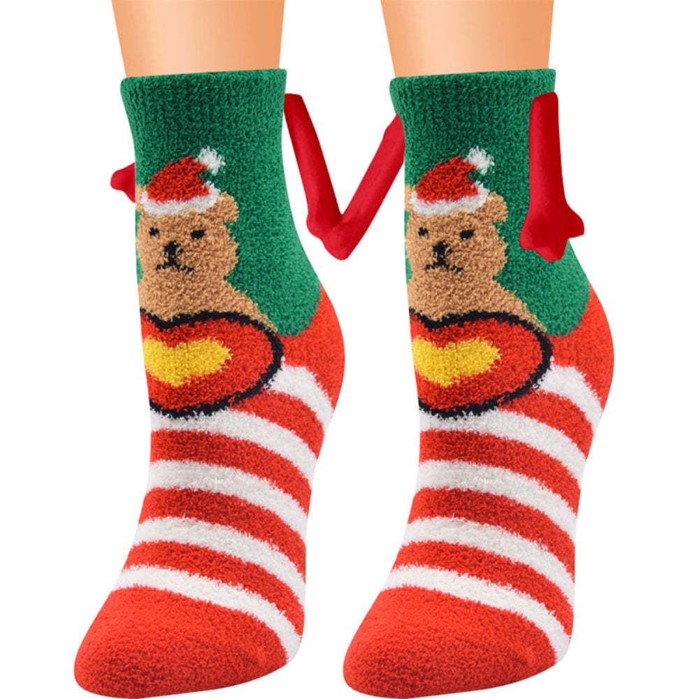 Calcetines Navideños Tomados De La Mano Calcetines Magnéticos De Mano En Mano Regalos De Navidad Únicos - MyFaceSocksES