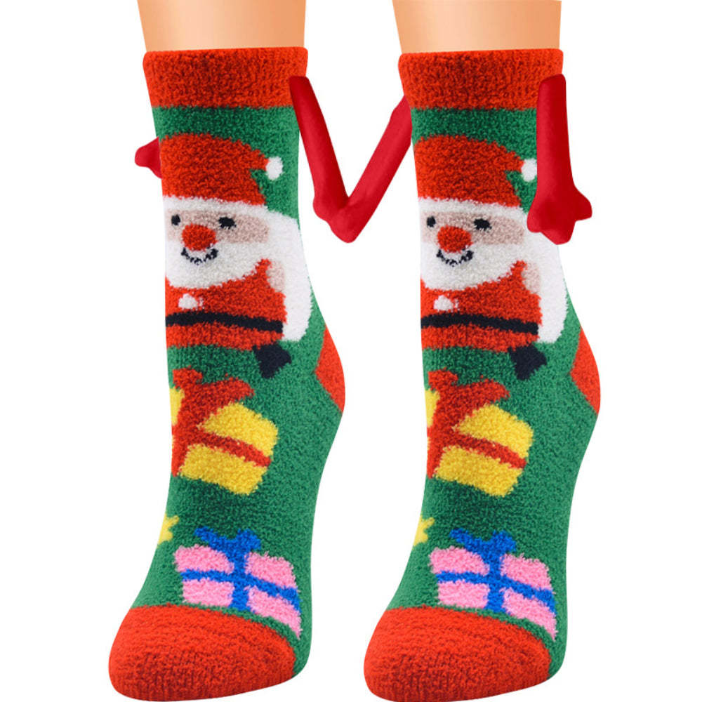 Calcetines Navideños Tomados De La Mano Calcetines Magnéticos De Mano En Mano Regalos De Navidad Únicos - MyFaceSocksES