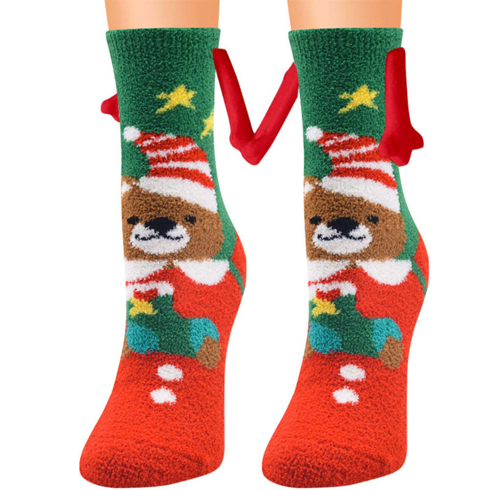Calcetines Navideños Tomados De La Mano Calcetines Magnéticos De Mano En Mano Regalos De Navidad Únicos - MyFaceSocksES