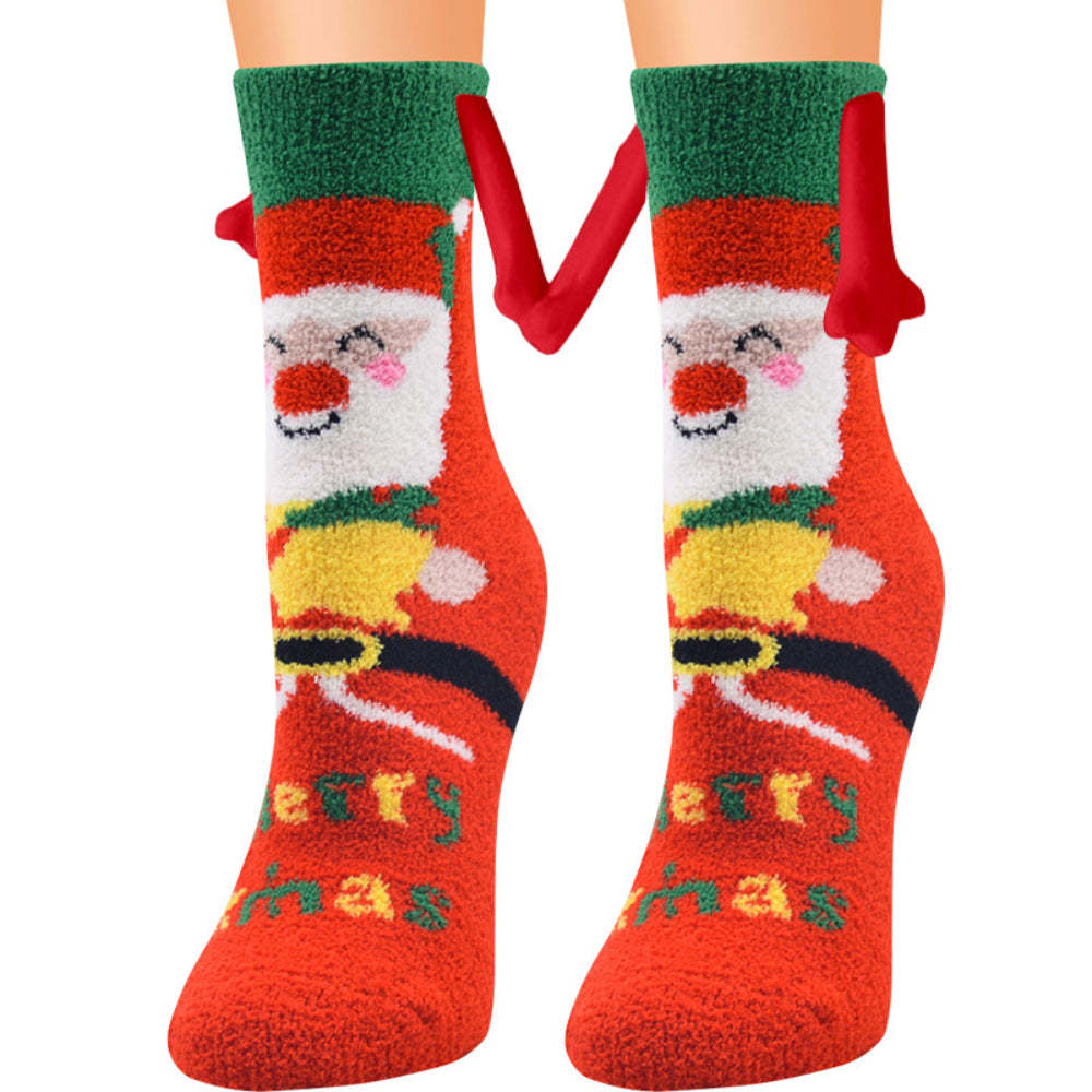 Calcetines Navideños Tomados De La Mano Calcetines Magnéticos De Mano En Mano Regalos De Navidad Únicos - MyFaceSocksES