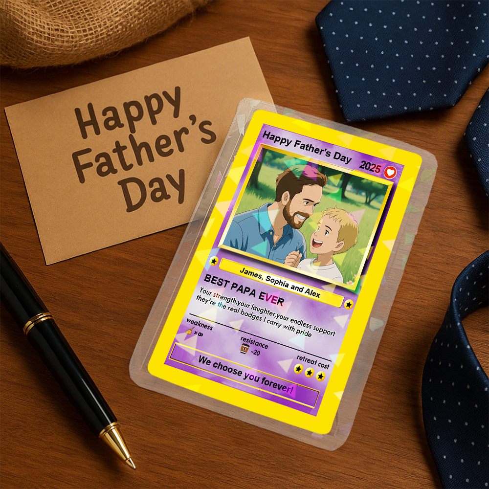 Tarjeta Personalizada 'te Elegimos Para Siempre'. Regalo Para El Día Del Padre Para Papás Amantes De Los Poke. Regalo Para Papá. - MyFaceSocksES