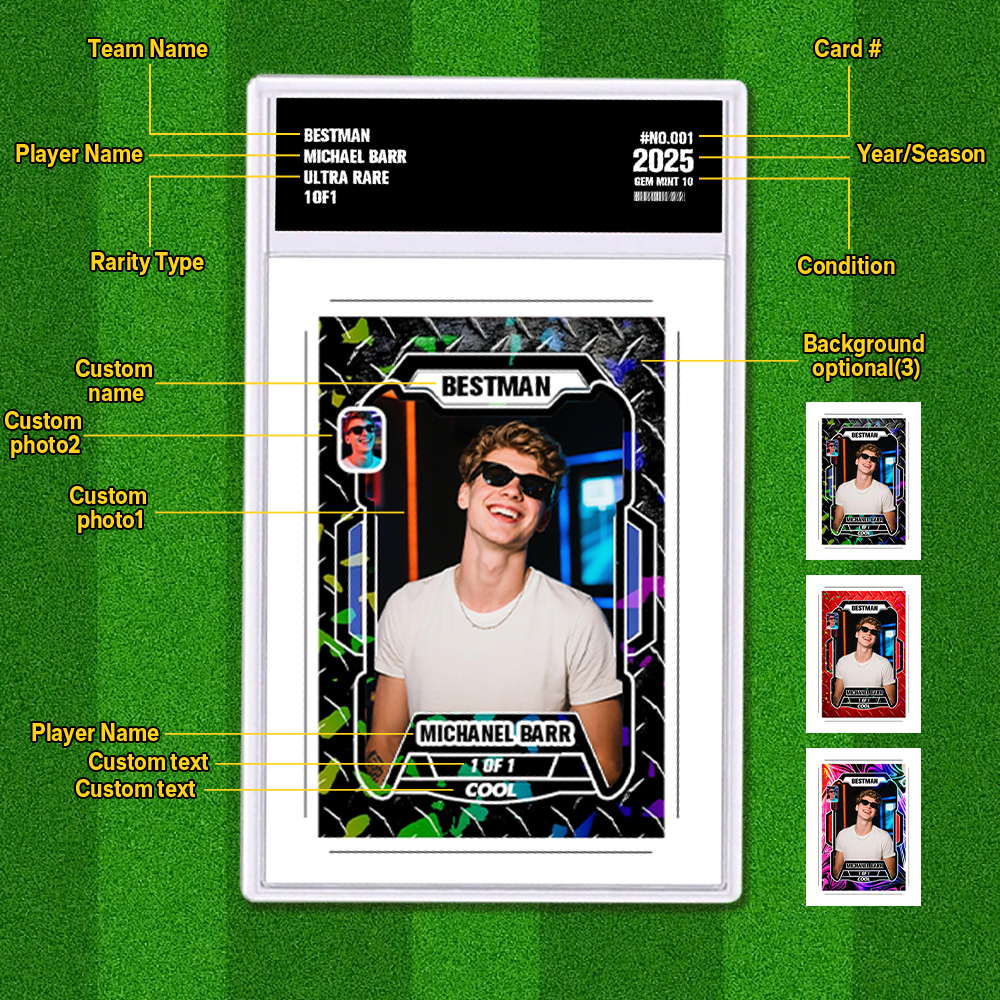 Tarjeta Poke Personalizada Con Retrato De Foto, Tarjeta Familiar Personalizada Con Texto Y Foto Personalizados, Regalo Especial Para Papá, Niños, Parejas O Amigos. - MyFaceSocksES