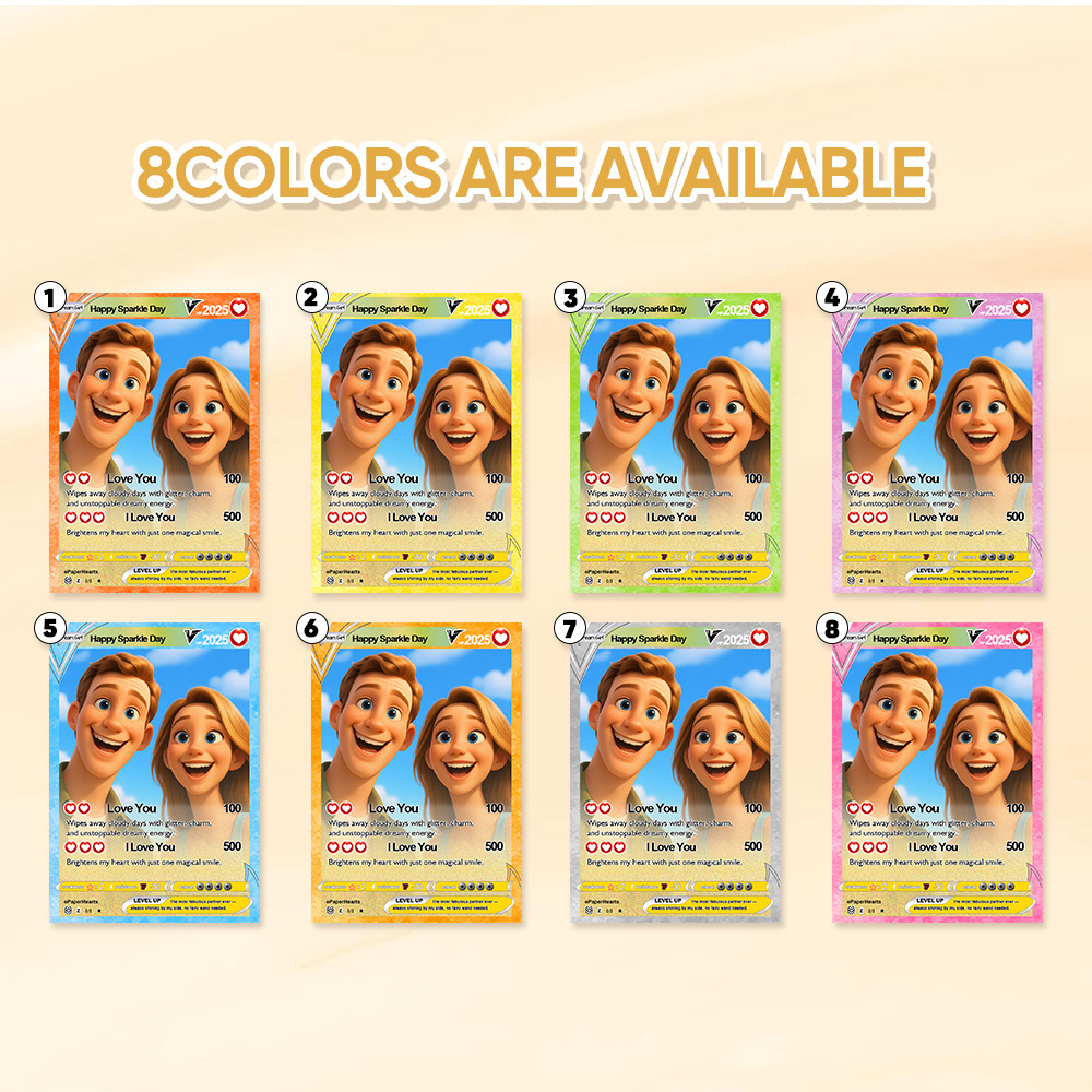 Tarjeta De Pareja De Estilo Arcilla Hecha A Mano Personalizada Tarjeta Poke Personalizada Para Regalo De Aniversario Recuerdo De Cumpleaños Para Novia O Novio - MyFaceSocksES