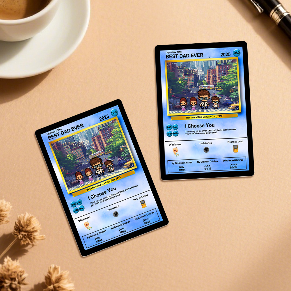 Tarjeta De Pokémon Personalizada Para El Día Del Padre. Regalo Para Papá. Regalo Para El Día Del Padre. - MyFaceSocksES