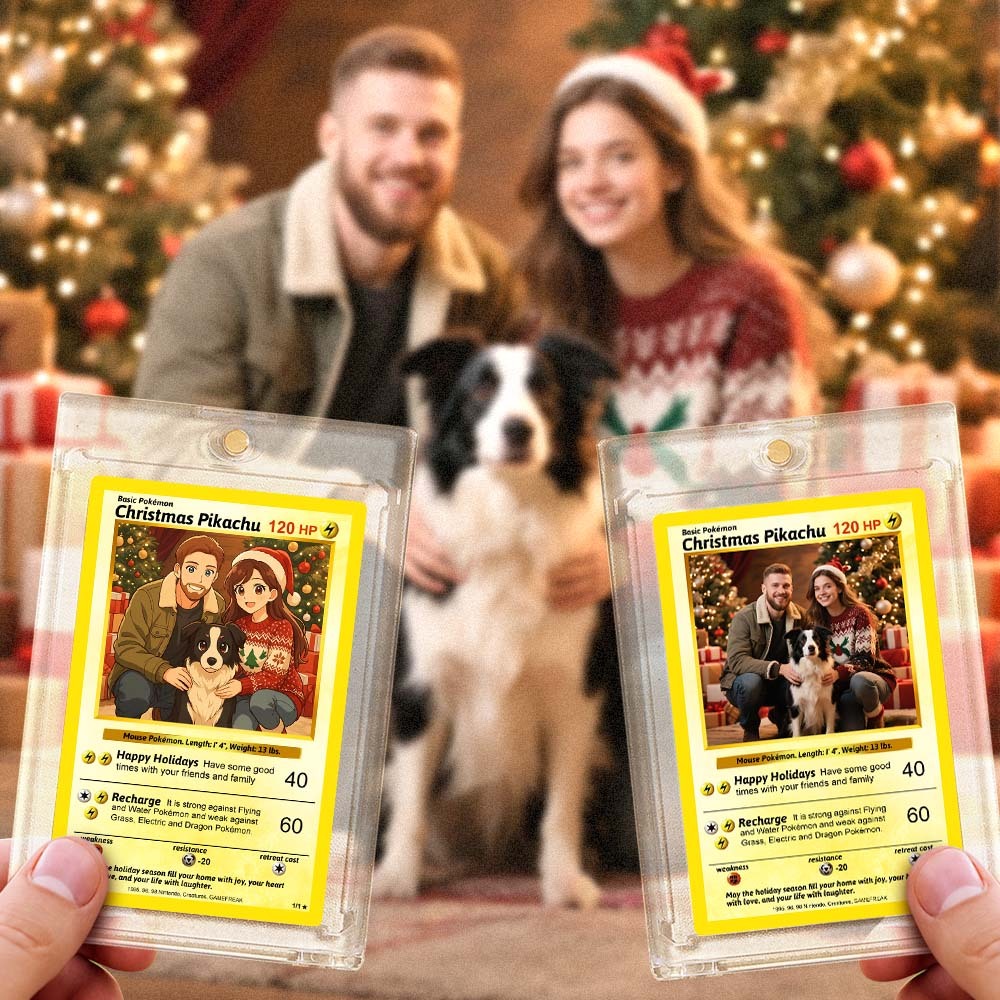 Tarjeta Coleccionable Personalizada: Regalo De Navidad Para Tu Pareja. Convierte Tu Foto En Una Tarjeta Única De Colección Estilo Pixel Man. Idea Para Regalo De Navidad. - MyFaceSocksES