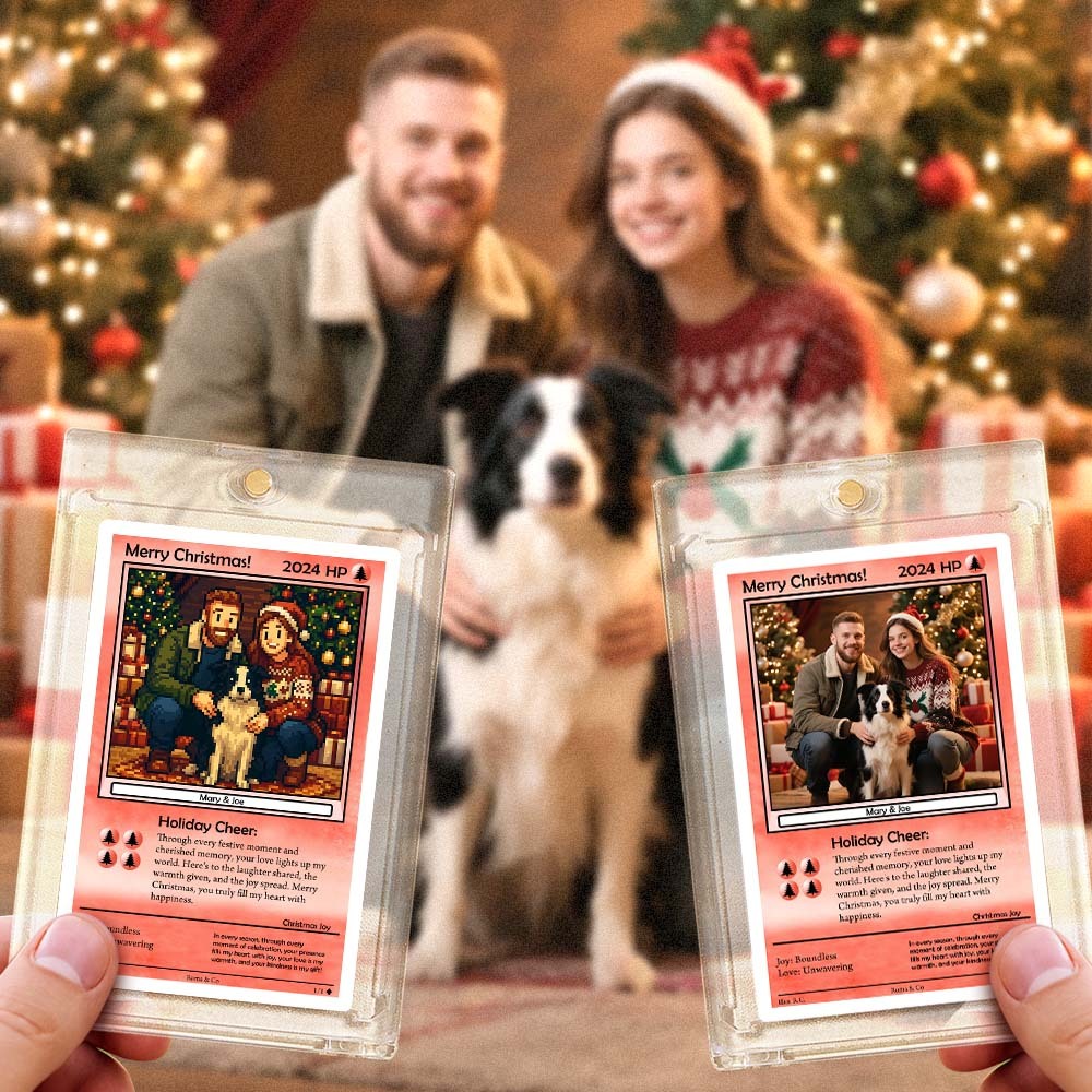 Tarjeta Coleccionable De Pareja Personalizada: Regalo De Fantasía Con Foto Personalizada Para Navidad O Aniversario. - MyFaceSocksES