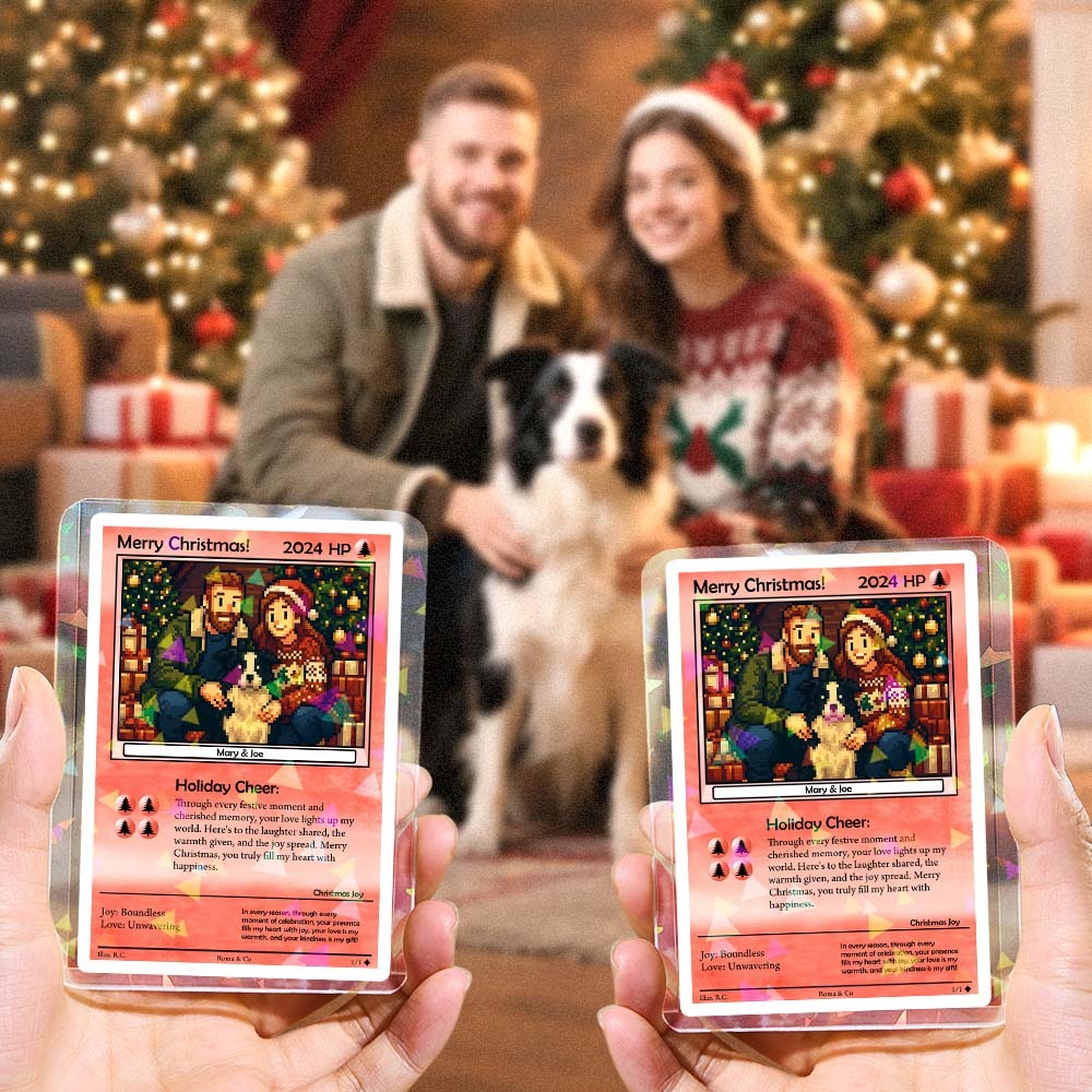 Tarjeta Coleccionable De Pareja Personalizada: Regalo De Fantasía Con Foto Personalizada Para Navidad O Aniversario. - MyFaceSocksES