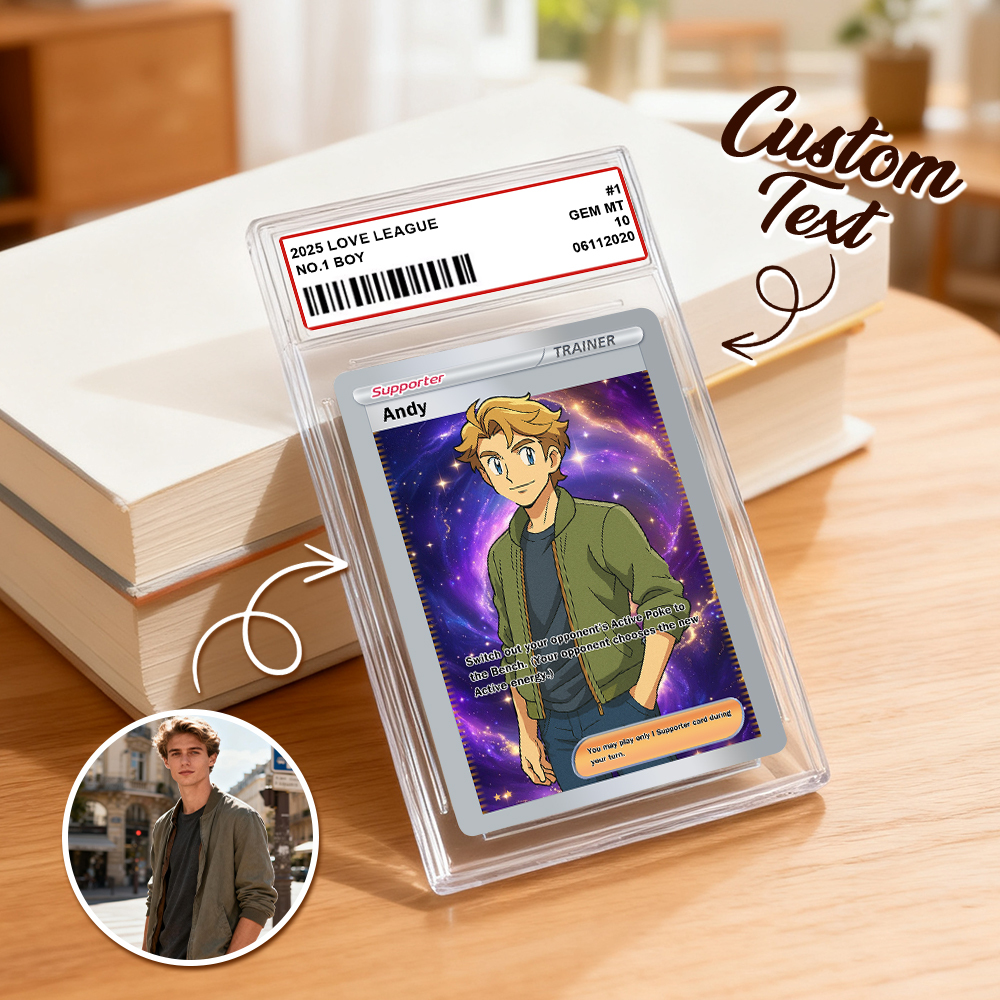 Tarjeta Coleccionable De Anime Personalizada Con Foto Y Nombre | Regalo Único Para Fans Y Parejas. Regalos De Navidad. - MyFaceSocksES